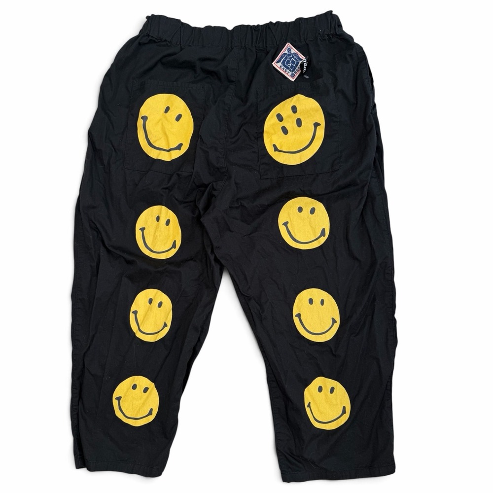 KAPITAL Combed Burberry Easy Beach GO Pants Size 3 Black Rain Smile Japan Cotton
